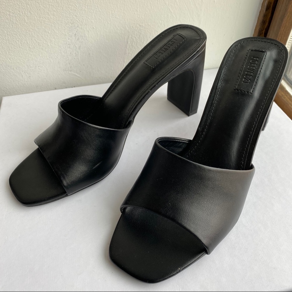 XXI Square Toe Mule Sandal Heels